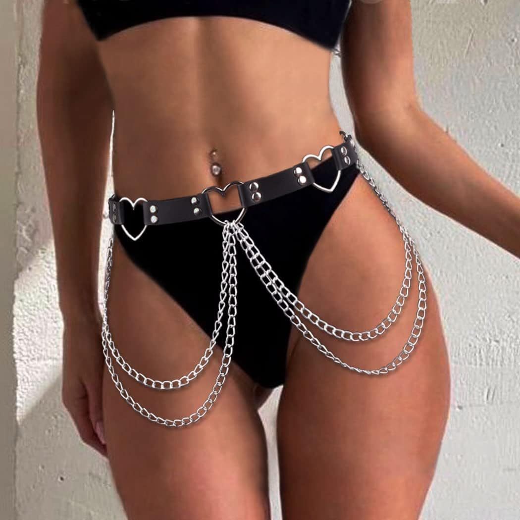 Heart-Shaped Belly Chain BDSM Harness