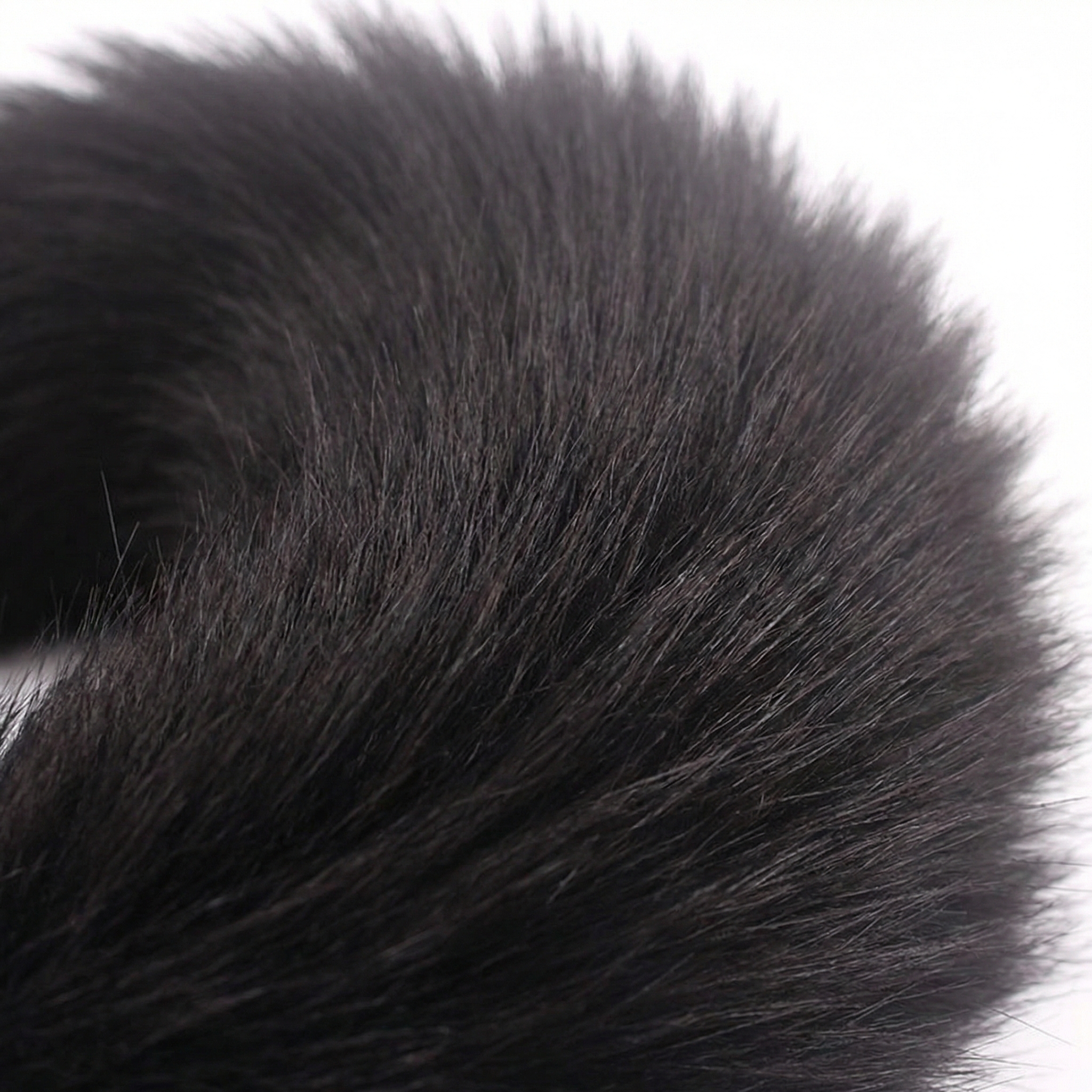 Black Fox Tail Butt Plug • 18.1 Inch Tail - image 3