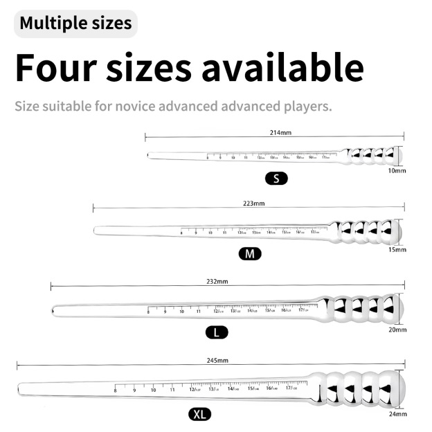 Stainless Steel Urethral Sound with Scale -WeLovePlugs