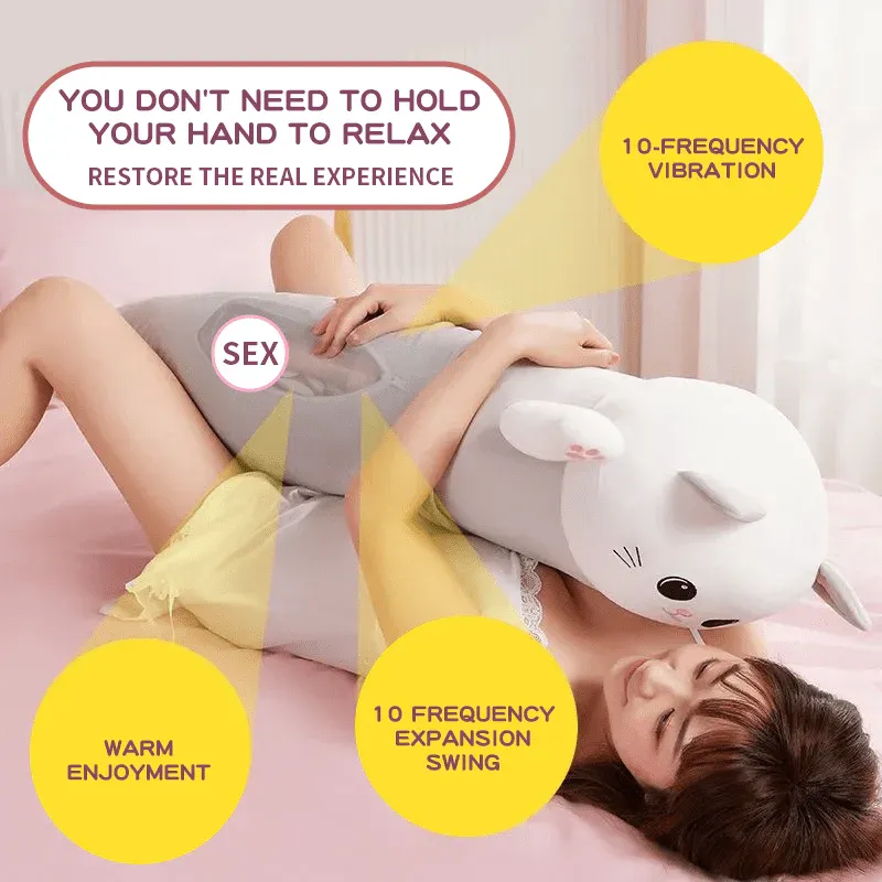WhisperCat Thrusting Plush Pillow with Dildo Fucking Machine-WeLovePlugs