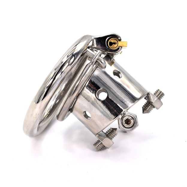 Polished Stainless Steel Chastity Cage Kali's Teeth CBT Spiked Toy-WeLovePlugs