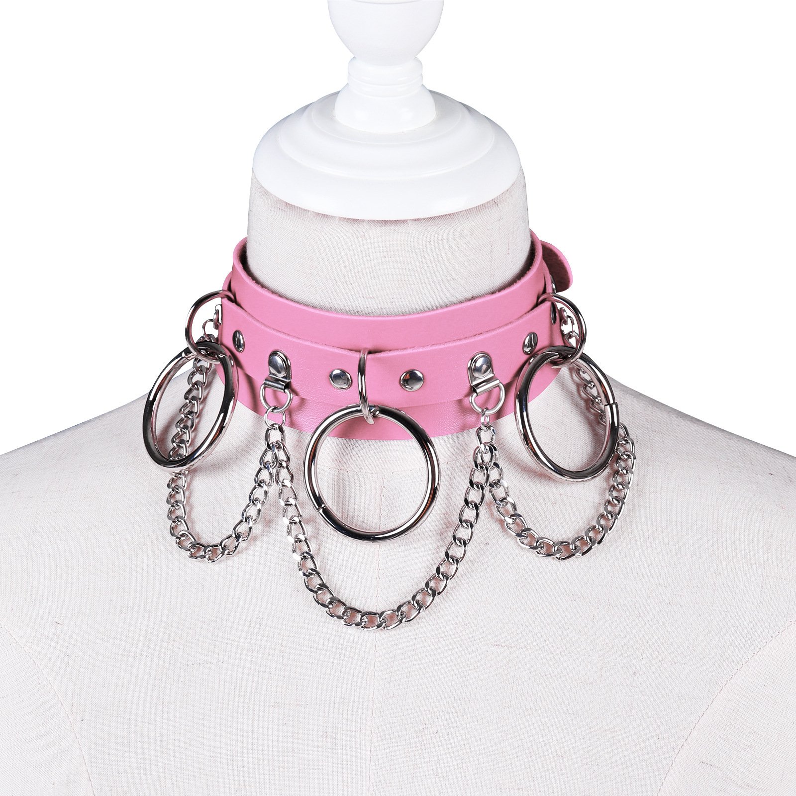 Unisex Punk PU Leather Rock SM Choker-WeLovePlugs