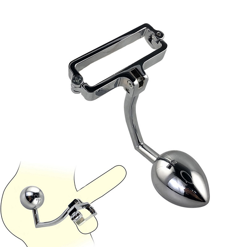 Stainless Steel Scrotum Clamp with Anal Butt Plug - image 8