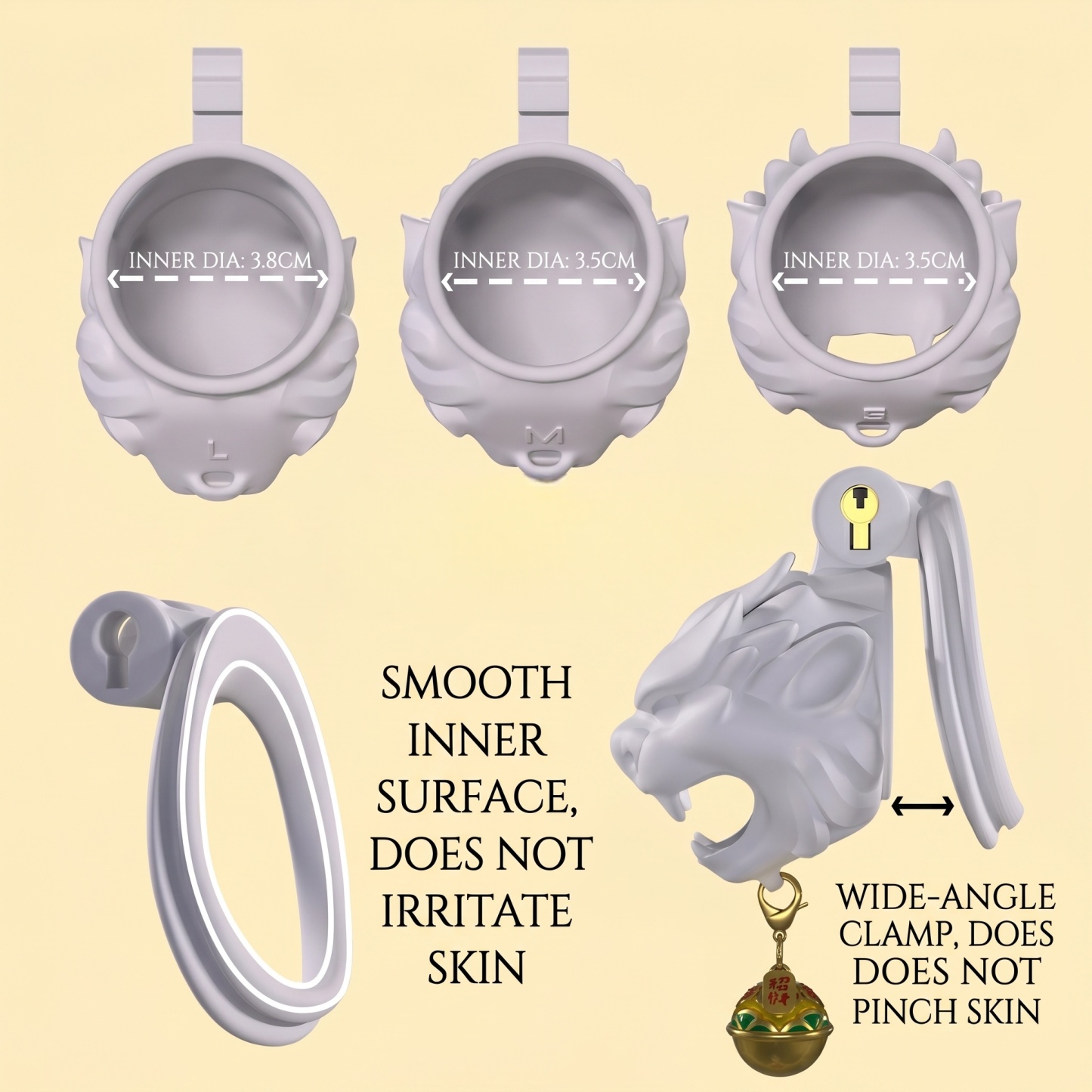 Lucky Lion Head Chastity Cage - image 6