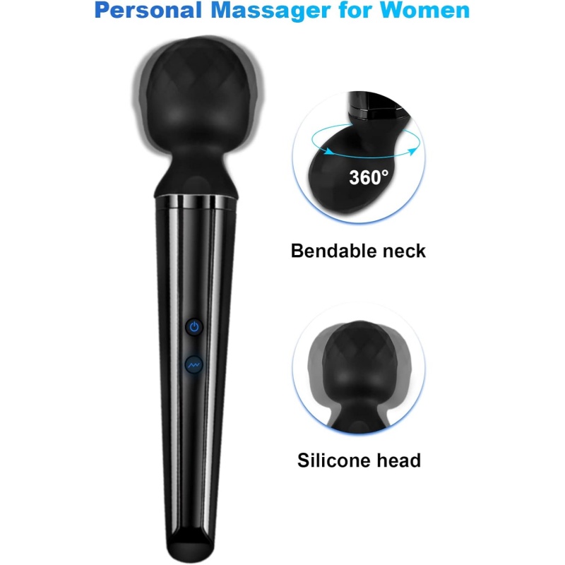 Powerful Cordless Silicone Wand Massager for Full-Body Relief-WeLovePlugs