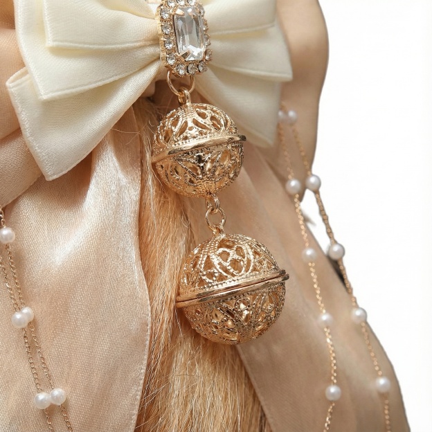 Luxury Fox Tail Plug Set – 15.7" Soft Gold Tail with Detachable Bow Details - image 6