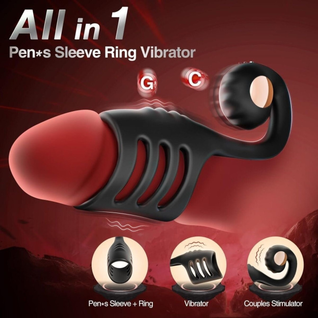 Ocean Pulse Duo – Seahorse-Inspired Vibrating Couples Ring