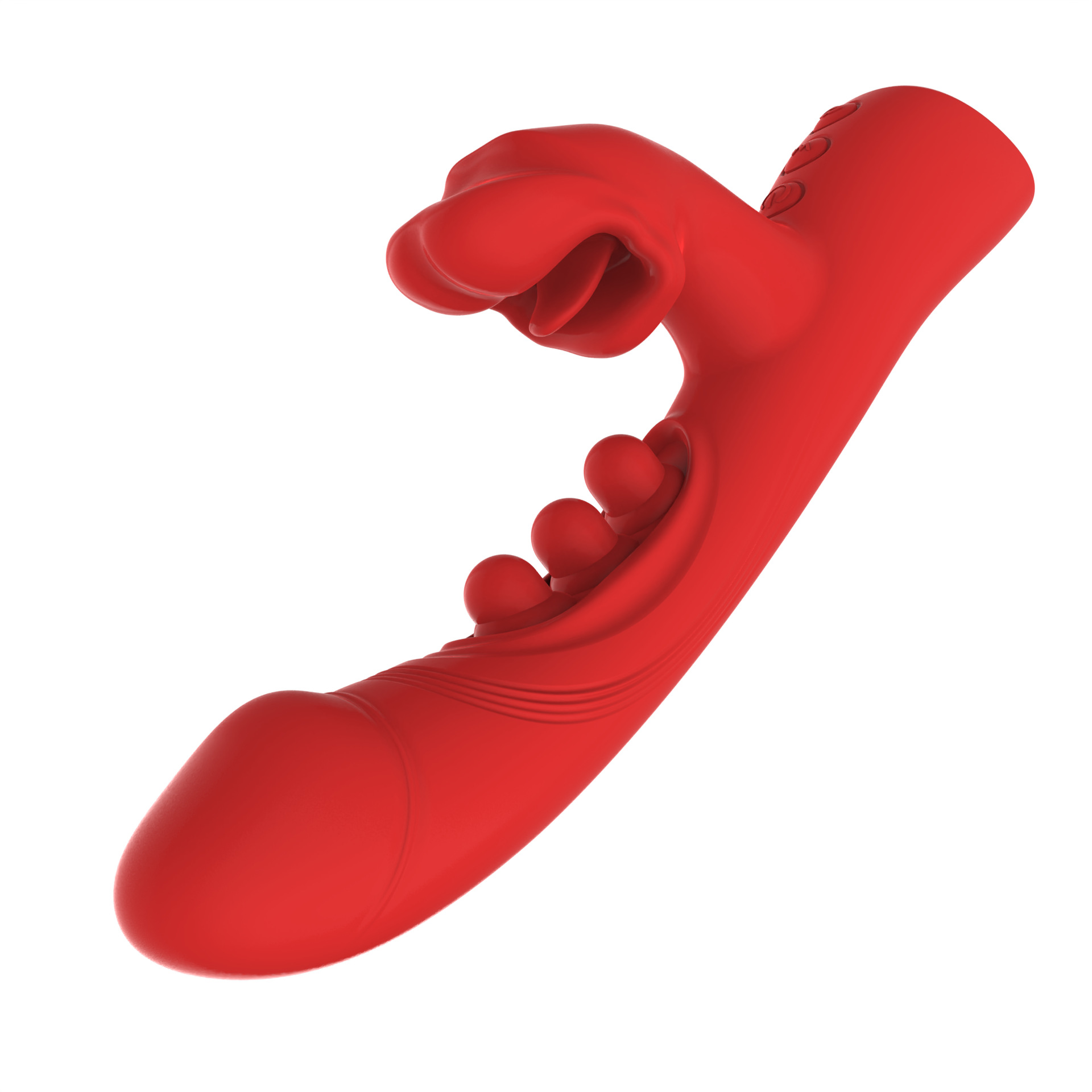 Tongue Tease 4-in-1 Smart Rabbit Vibrator - Red - image 1