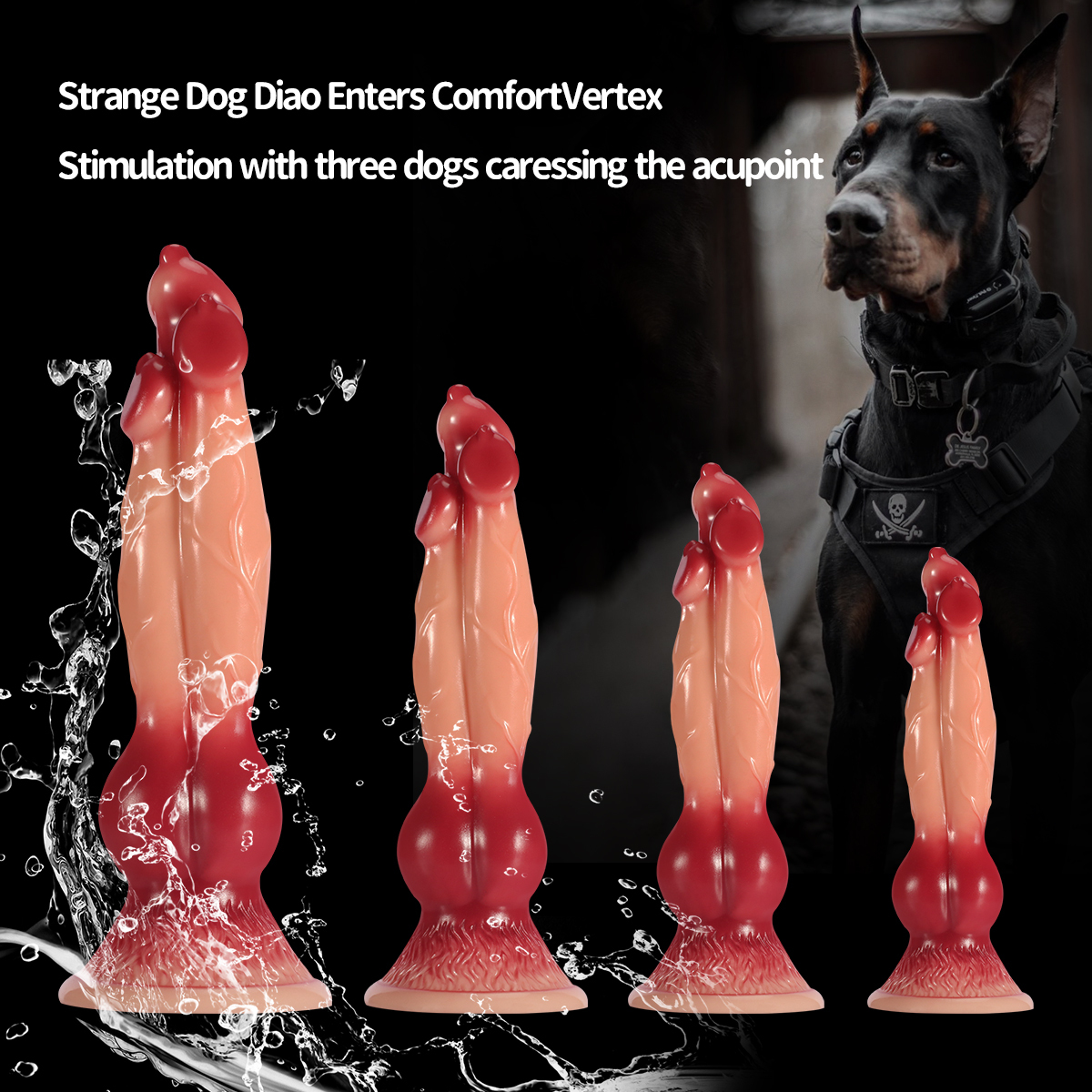 Triple-Knot Canine Fantasy Dildo - image 9