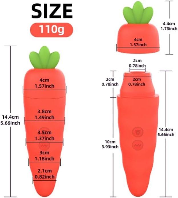 Dual-Pleasure Carrot Vibrator-WeLovePlugs