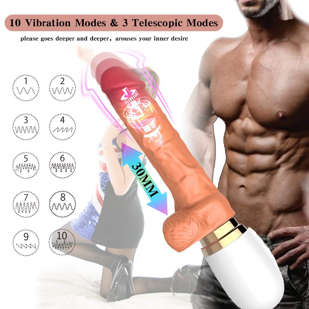 Auto Thrusting Dildo with Remote – 10 Vibration & 3 Pulsation Modes, Hands-Free Fucking Machine-WeLovePlugs