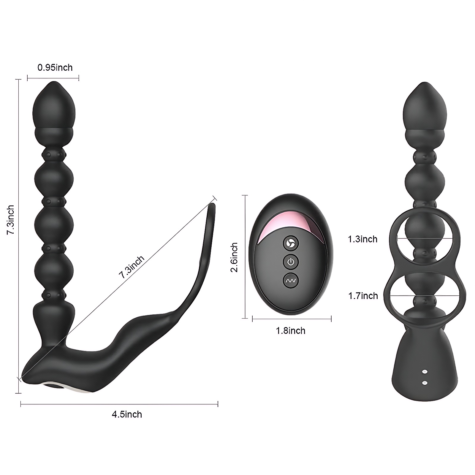 7.3'' Dual-Motor Prostate Massager with Remote Control & Flexible Anal Beads - image 9