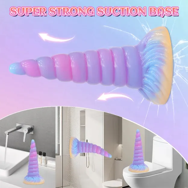 7.99'' Light Up Fantasy Anal Unicorn Dildo with Suction Cup - image 2