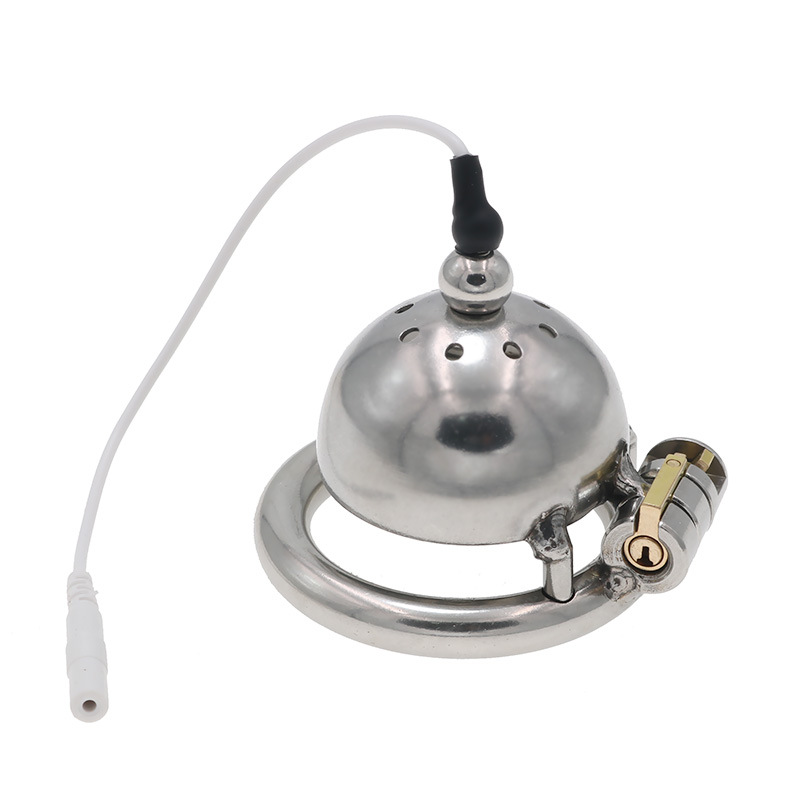 Stainless Steel Locking Chastity Cage with Urethral Tube (40mm–50mm Rings) - image 7