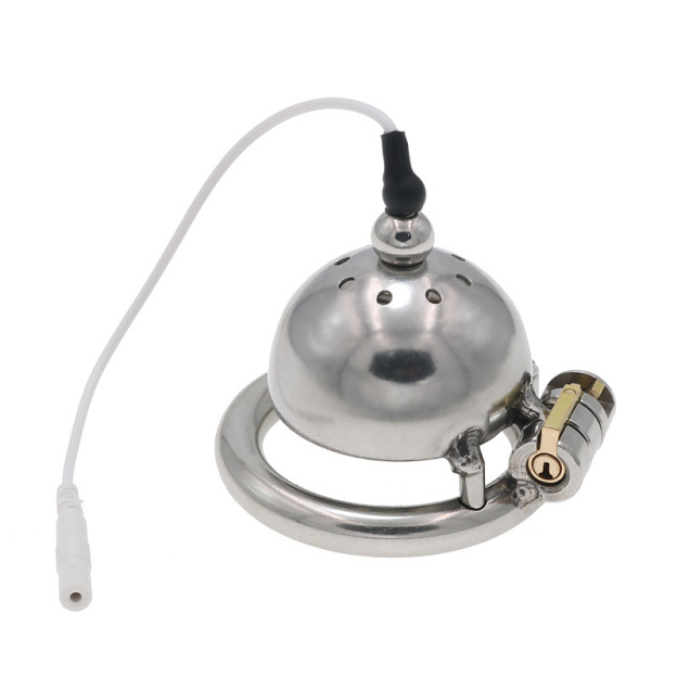 Stainless Steel Locking Chastity Cage with Urethral Tube (40mm–50mm Rings) - image 7