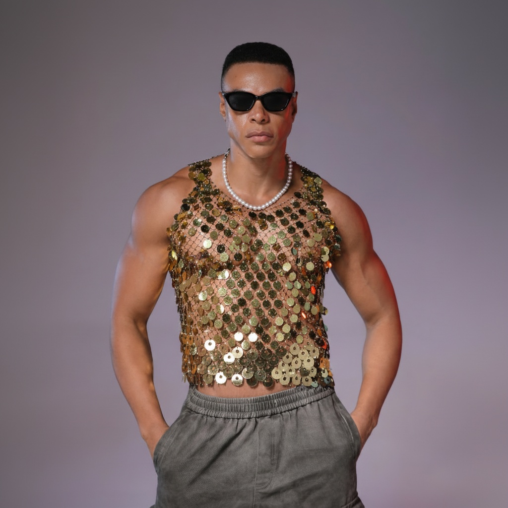 Starluxe Mesh Sparkle Top – Style F - image 2