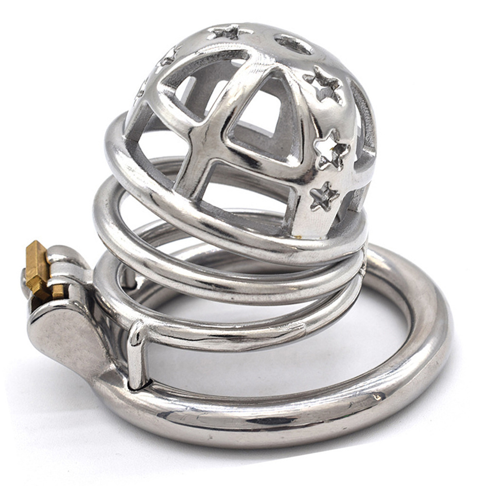 Metal Chastity Cage with Stars -WeLovePlugs