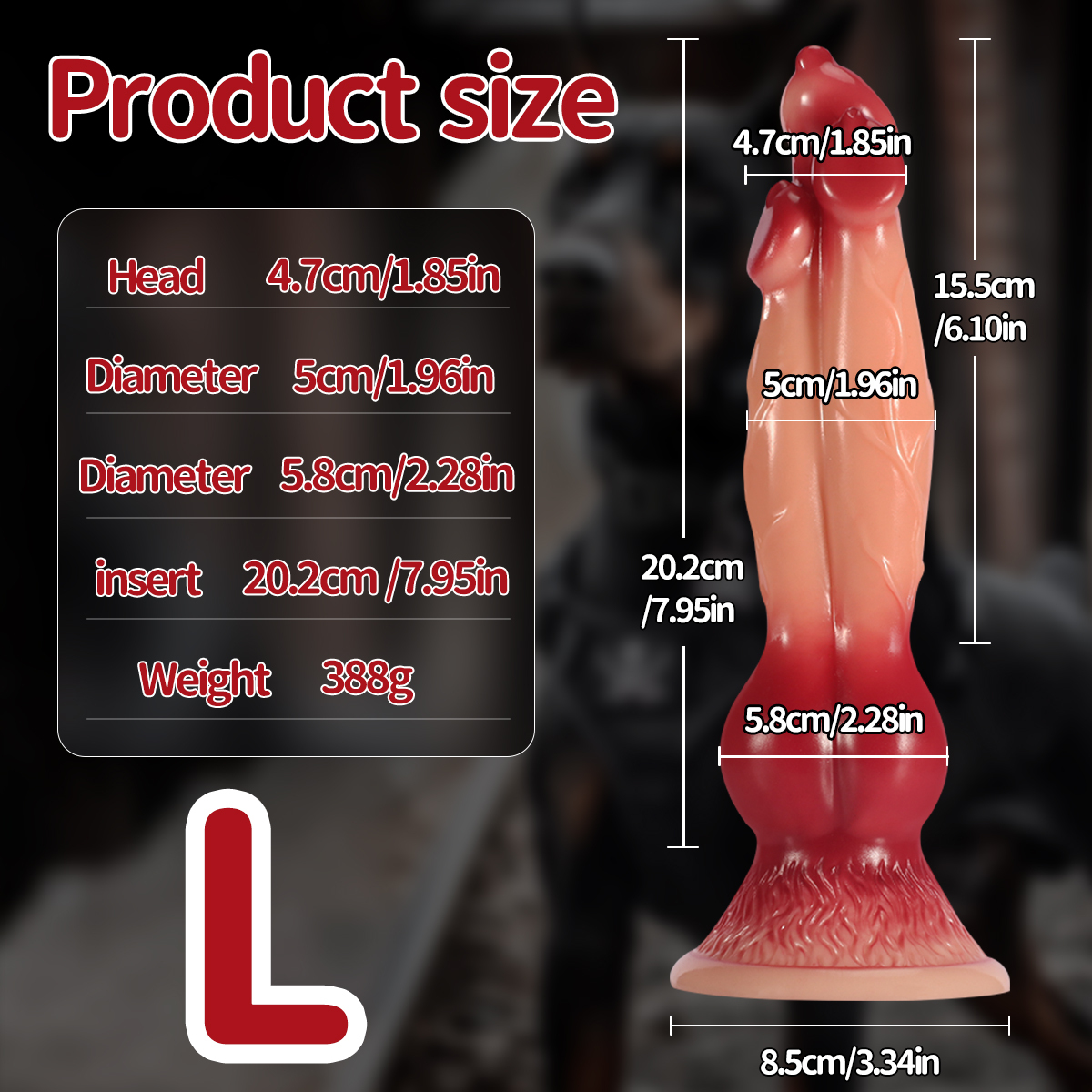 Triple-Knot Canine Fantasy Dildo - Nude - L - image 17