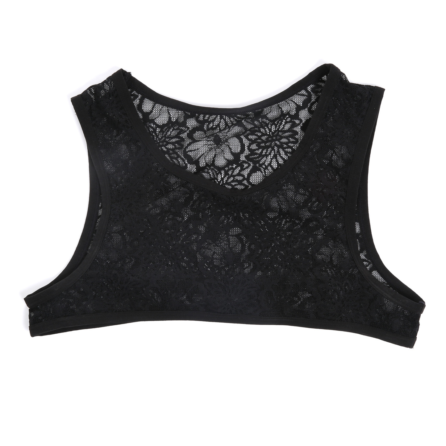 Men Tank Top Vest Lace Sleeveless Shirt Bra - Black - XXL - image 7