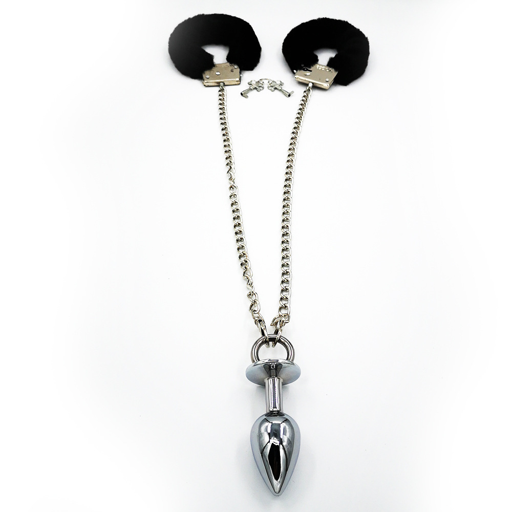 BDSM Handcuffs with Butt Plug