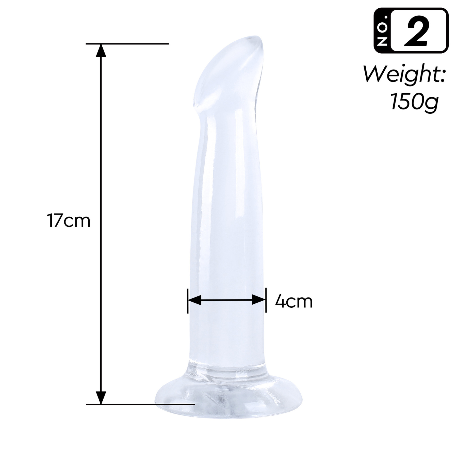  6.61 and 6.69 inches Unisex Anal Plug Clear Dildo-WeLovePlugs