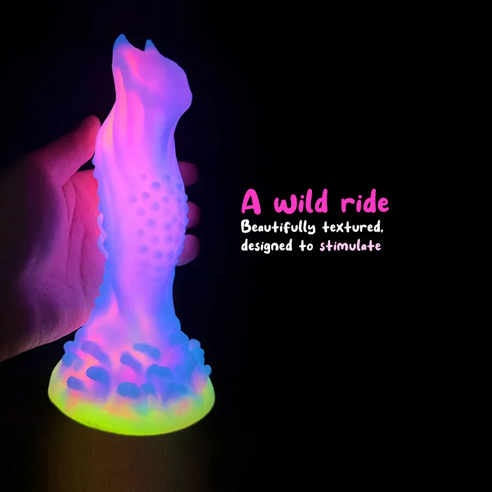 7.8'' Fantasy Dragon Dildo With Multi-texture Design & Glow-in-the-dark Effect - image 6