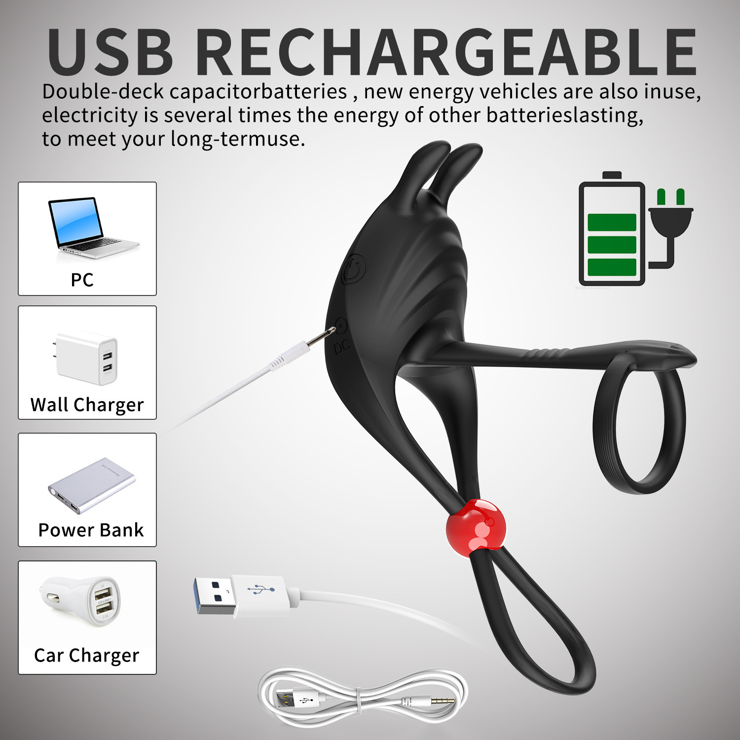 Double Vibration Adjustable Couples Ring With Remote Control - image 1