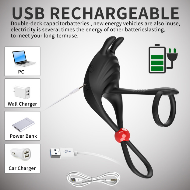 Double Vibration Adjustable Couples Ring With Remote Control - image 1