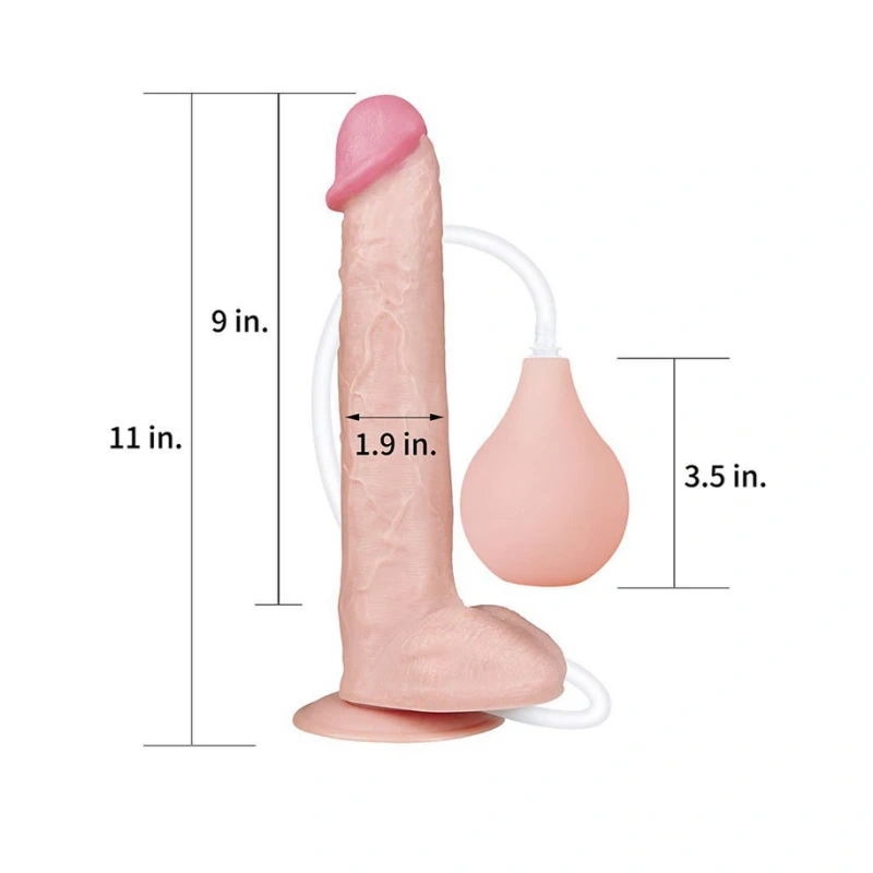 Ealistic Suction Cup Dildo With Squeezable Bulb - image 1