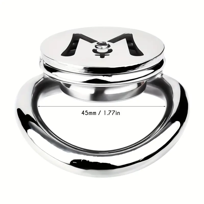 M-shaped Flat Stainless Steel Negative Inverted Chastity Cage Penis Lock Cage-WeLovePlugs