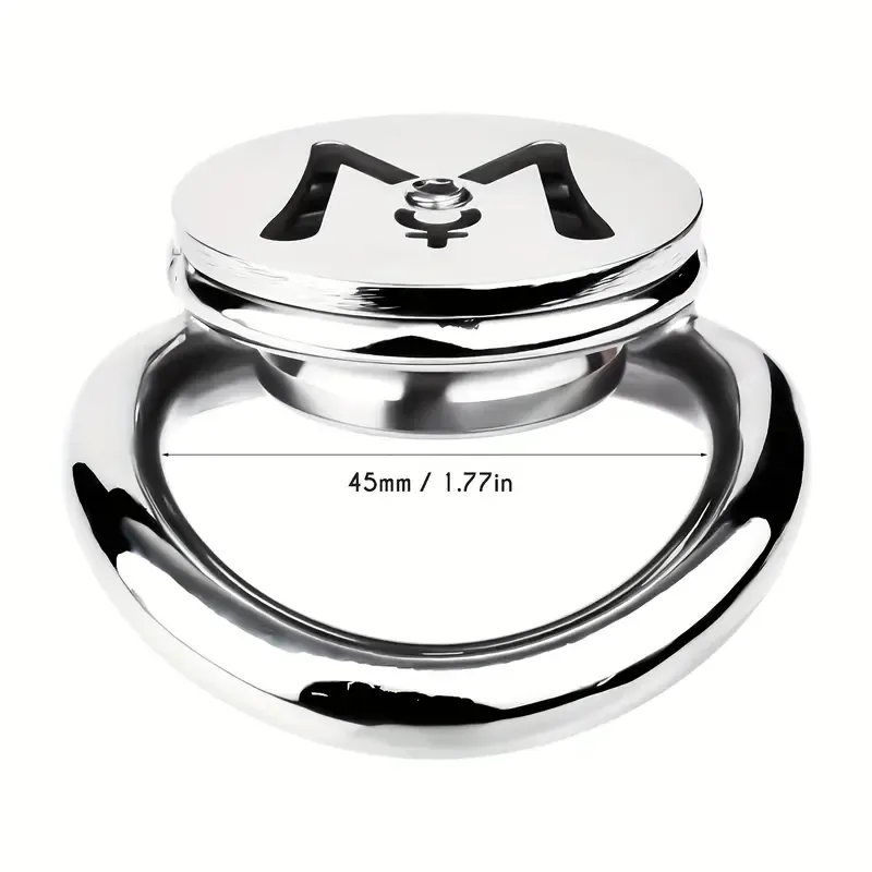 M-shaped Flat Stainless Steel Negative Inverted Chastity Cage Penis Lock Cage-WeLovePlugs