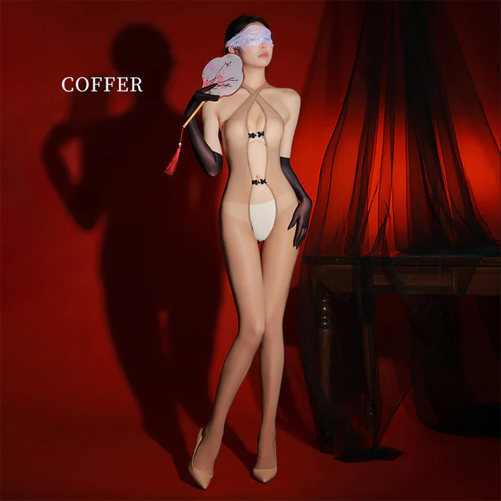 6d Shiny Cross Crotch Jumpsuit - Coffee - One Size - image 1