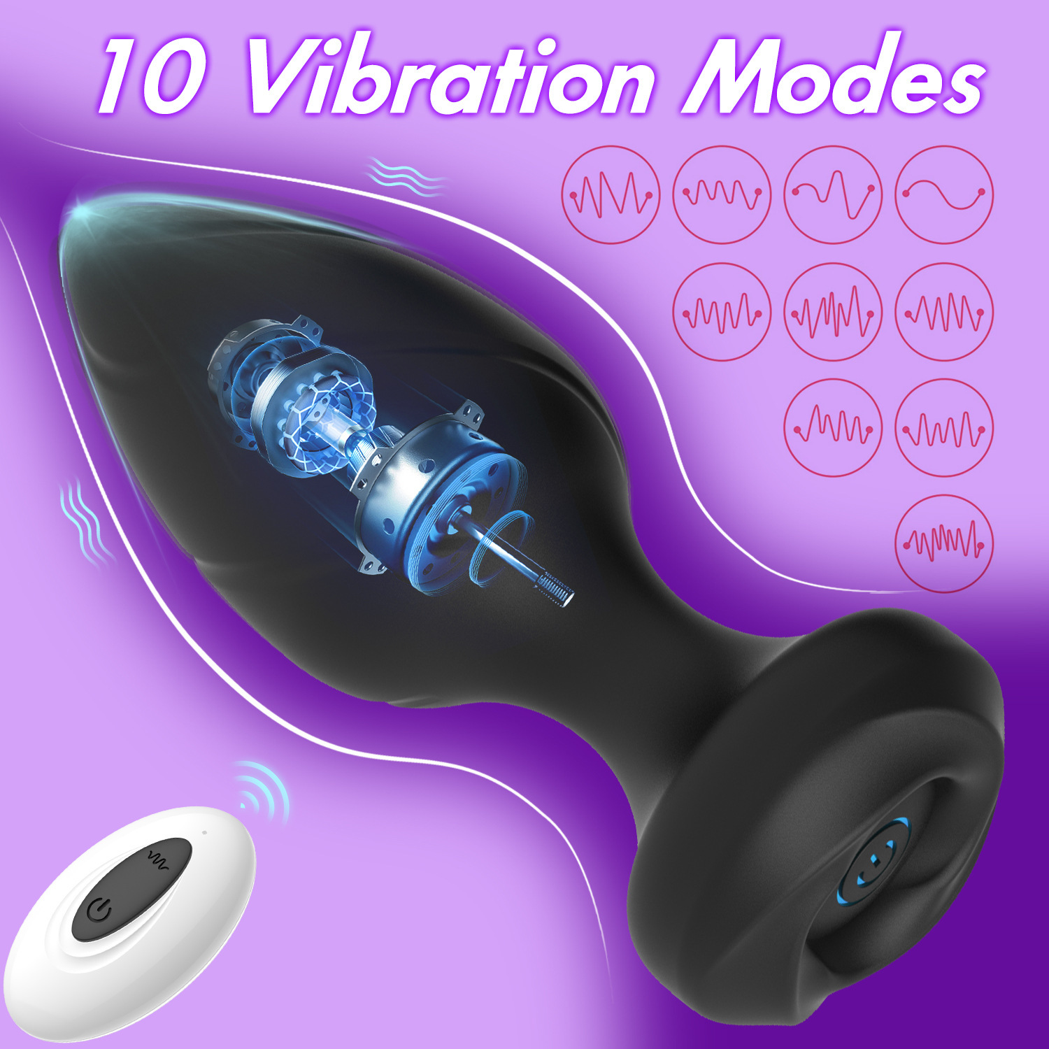 10-Speed Remote Threaded Anal Plug