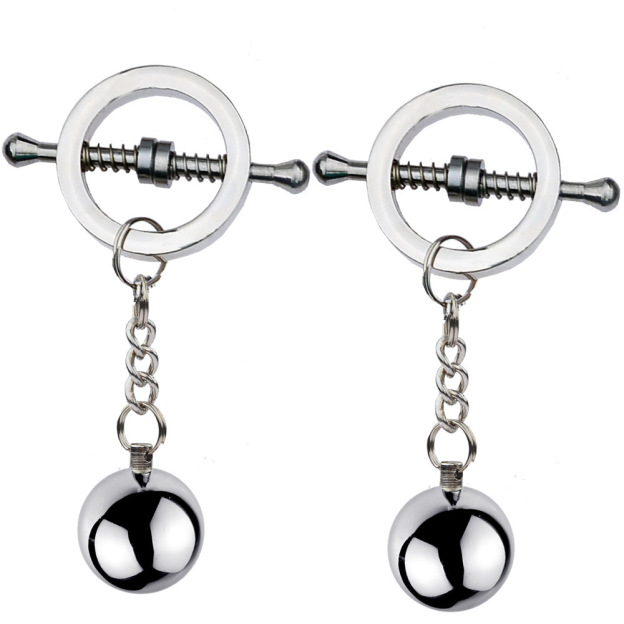 BDSM Round Screw Nipple Clamps Nipple Clips -WeLovePlugs