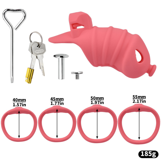 Premium Silicone Chastity Cage with Urethral Tube-WeLovePlugs