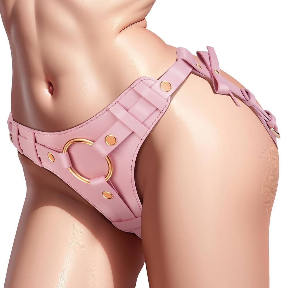 Beginner-Friendly Adjustable Strap-On Harness Kit with Multi-Ring Support System - Pink - image 1