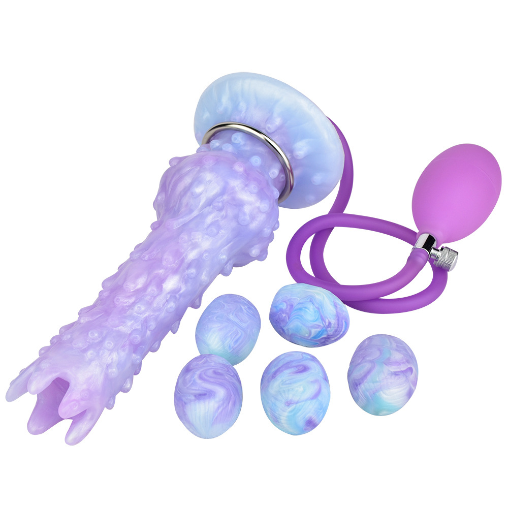 8 Inch Ejaculating Alien Egg-Laying Dildo Silicone Ovipositor Sex Toy