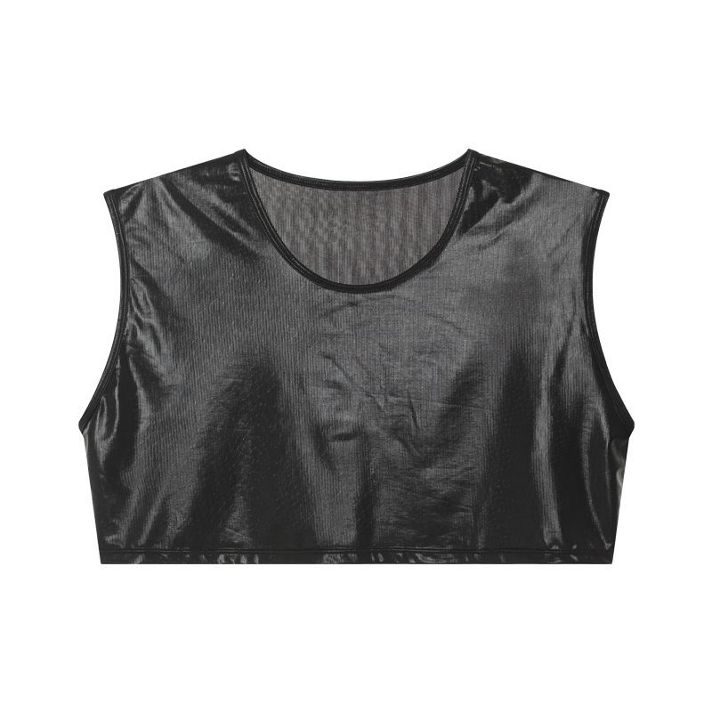 Faux Leather Cropped Tee - image 6