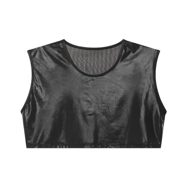 Faux Leather Cropped Tee - image 6