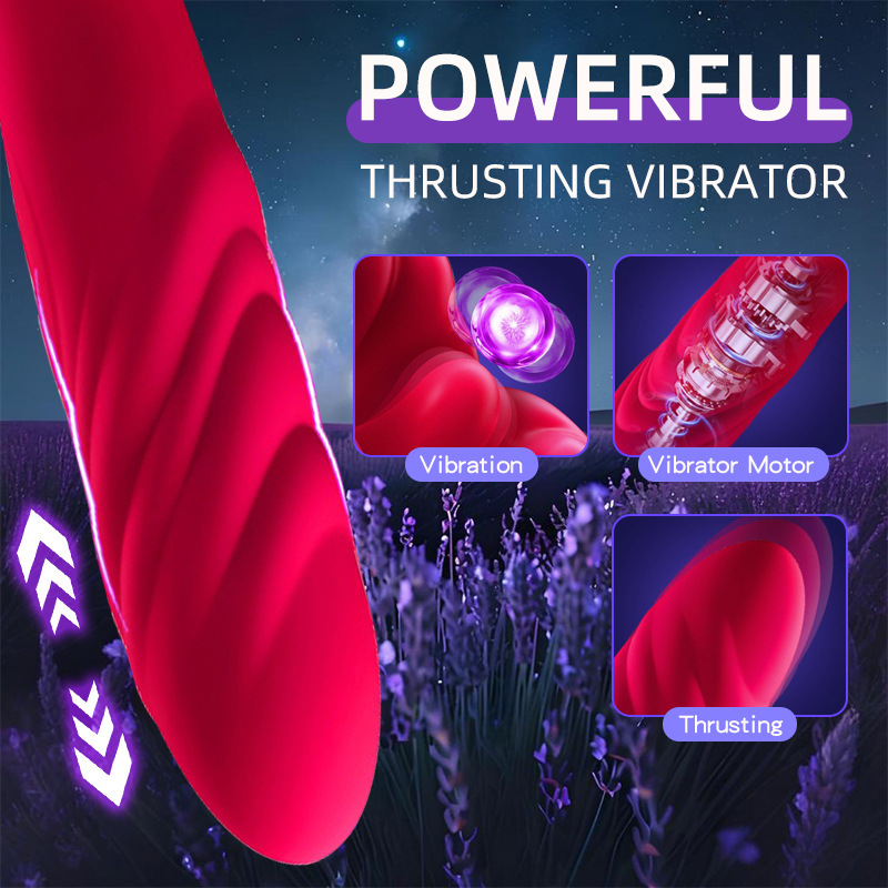 3-in-1 Big Mouth Likcing Vibrating Rose Dildo-WeLovePlugs