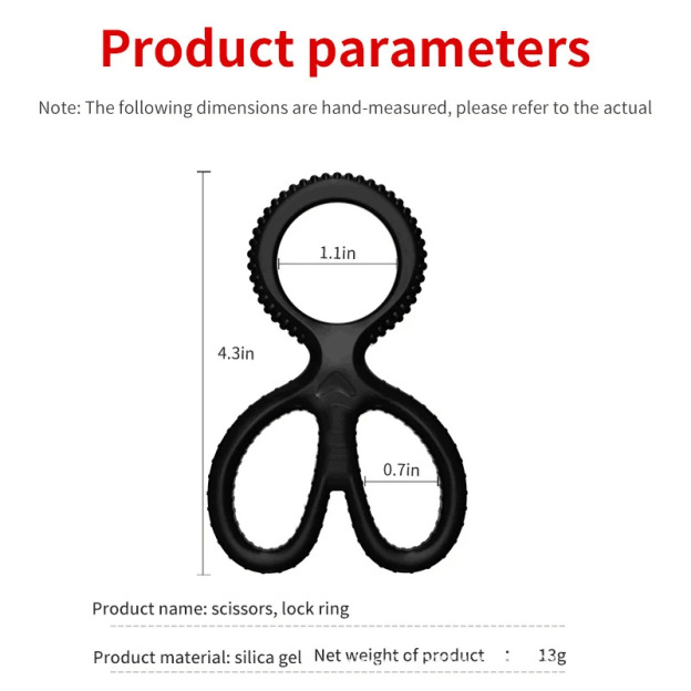 Cock Ring Silicone Scissor Triple Ring Waterproof High Elasticity