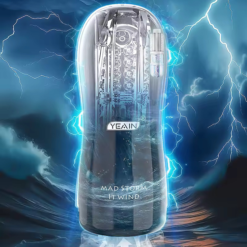 Male Masturbator Cup Soft Silicone Massager for Men Toys-Blue With Vibrations-WeLovePlugs