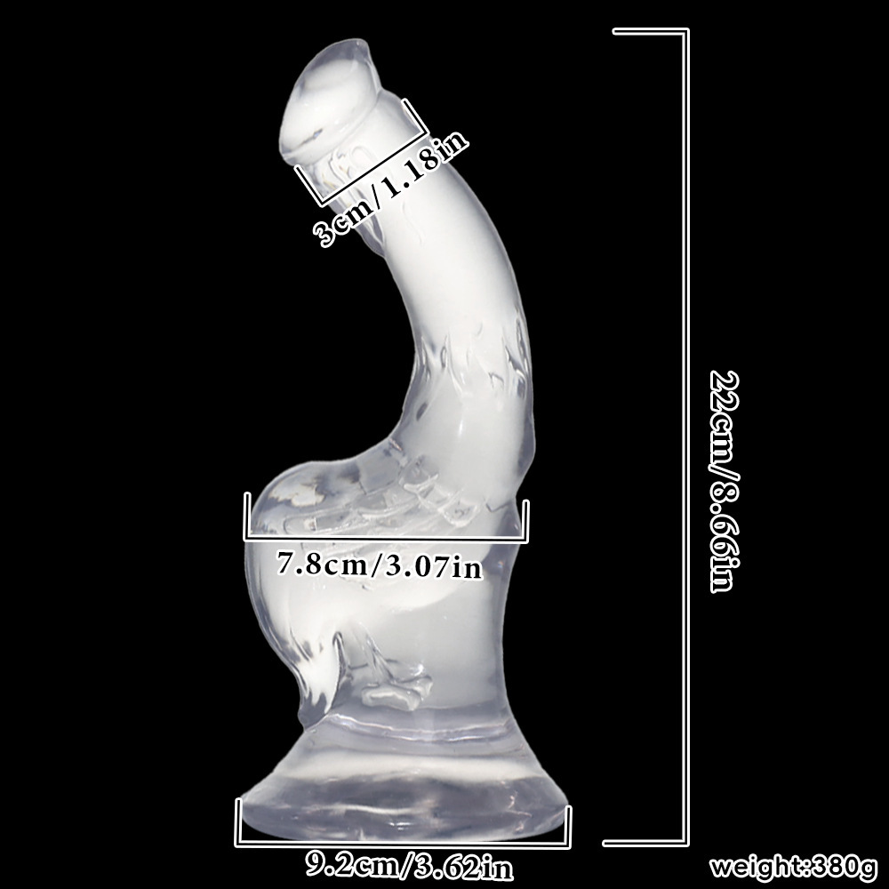 8.66 Inch Rooster Shape Dildo Suction Cup - Clear - image 5