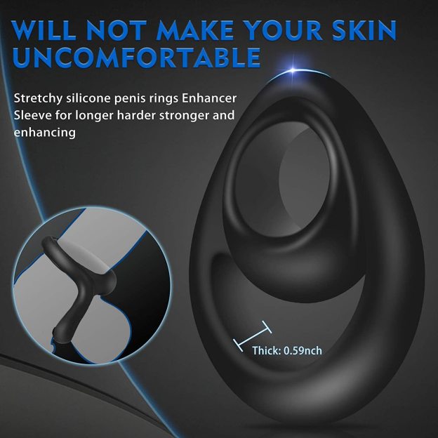 Double Cock Ring for Men – Stretchy Silicone Erection Enhancer & Delay Ejaculation Support-WeLovePlugs