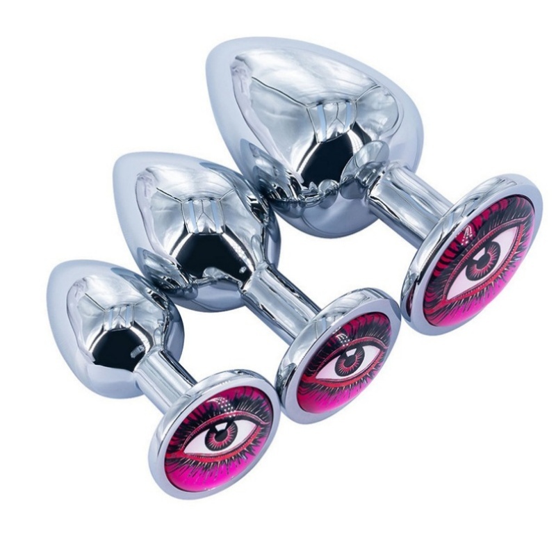 3-Round Jewel Butt Plug - Rose - image 6