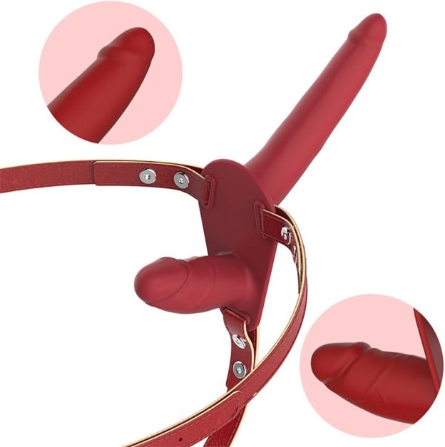 SyncPleasure Double End Strap on Dildo-WeLovePlugs