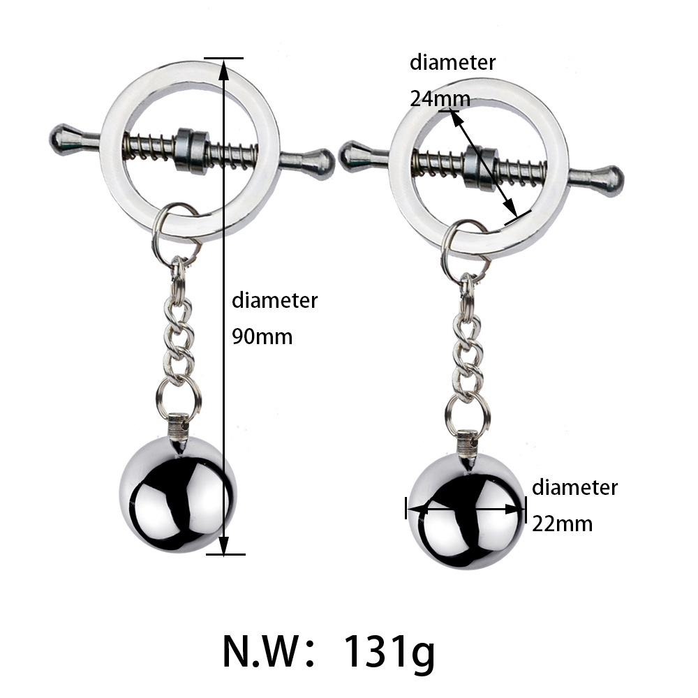 BDSM Round Screw Nipple Clamps Nipple Clips -WeLovePlugs