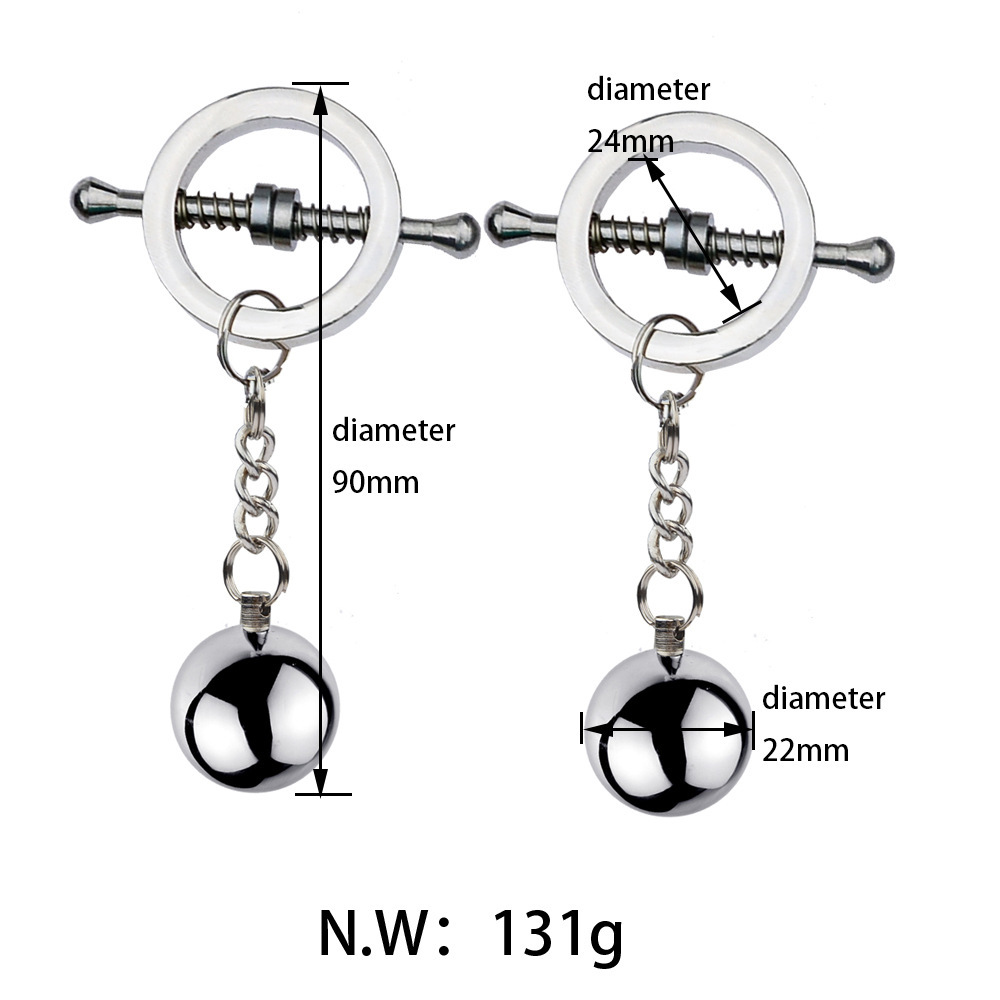 BDSM Round Screw Nipple Clamps Nipple Clips -WeLovePlugs