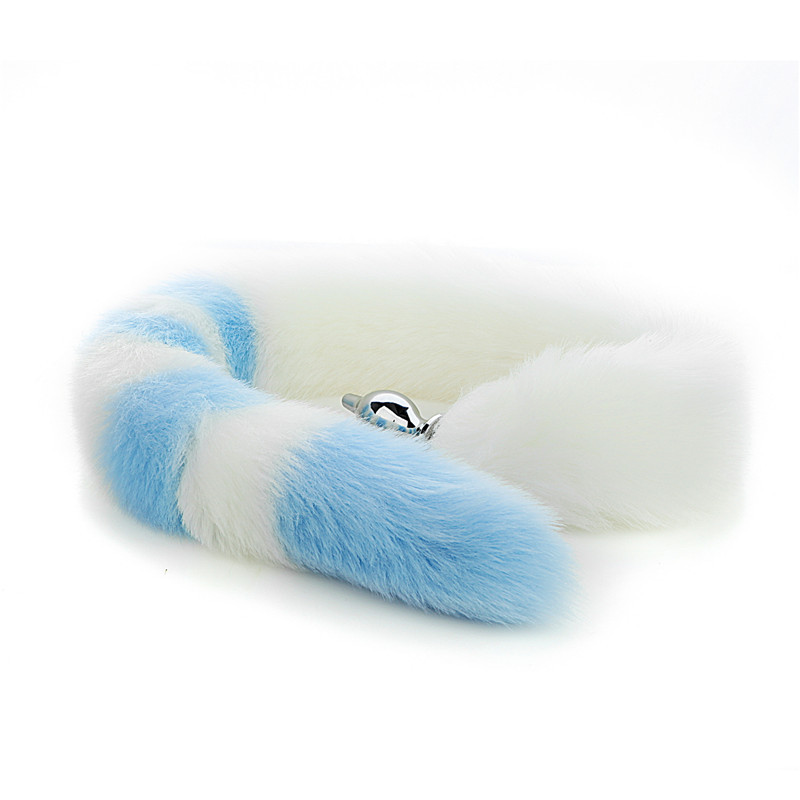 Beginner's Skyblue Fox Wolf Tail Anal Plug 