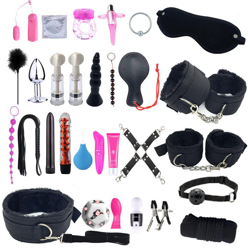 Bdsm Bed Straps Restraints Sex  30 Pcs Set - Black - image 1
